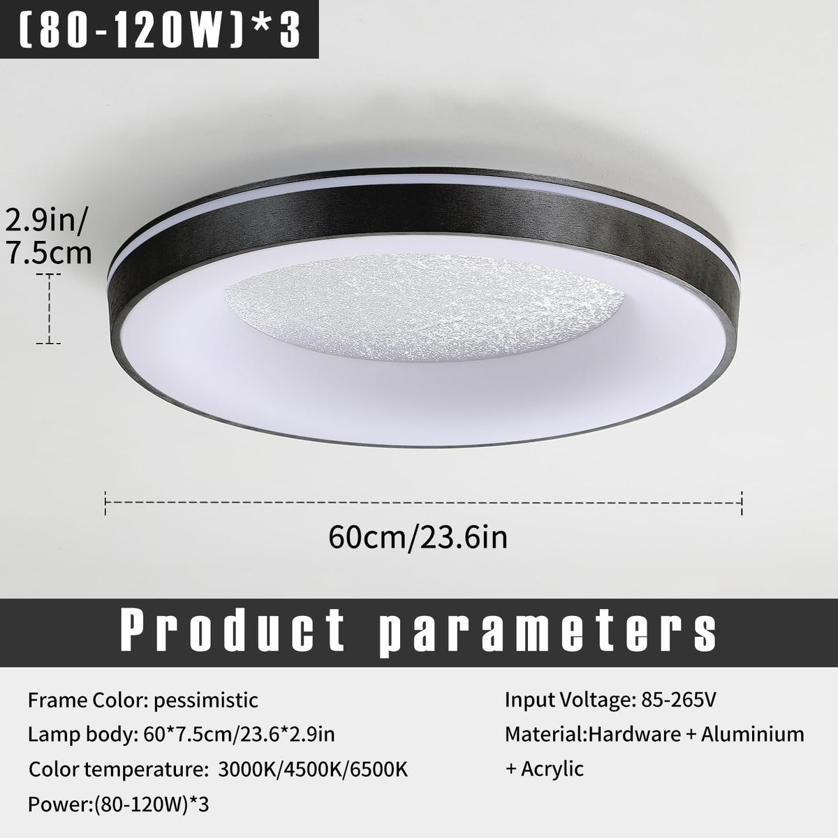 LED Flush Ceiling Light (23.6IN)