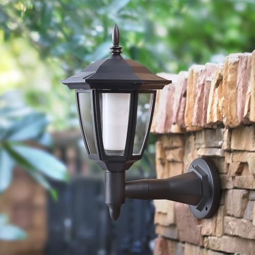 4 Pack Solar Flame Wall Lanterns Outdoor (Purple / 4 Pack)