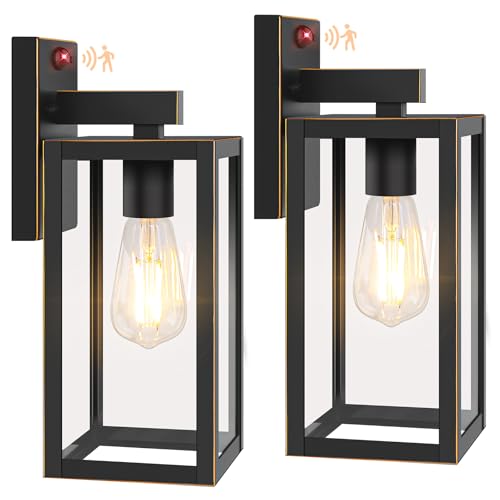 2 Pack 13” Upgraded Motion Sensor Outdoor Wall Lights (Bronze / 13in)