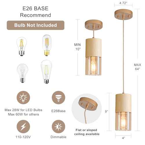 3 Pack Gold Pendant Light Fixtures (Gold & Amber—Cord / 3 Pack)