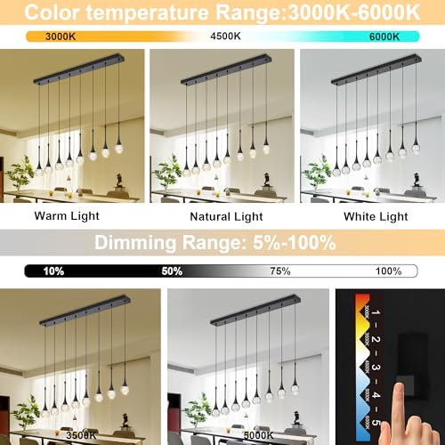 8 Light Crystal Modern Black Chandelier (Black / Pendant 8-Light)