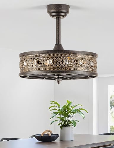 Chandelier Ceiling Fan with Light and Remote