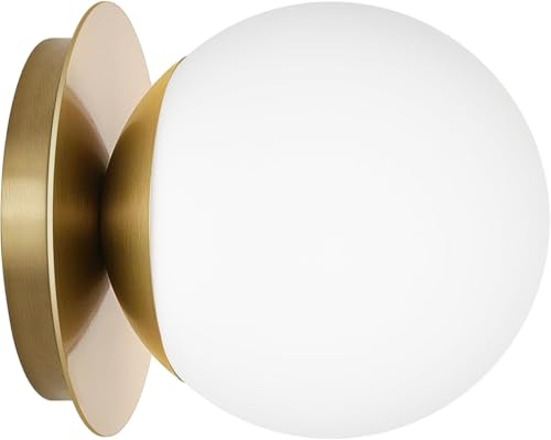 Bathroom Sconces with Milky Globe Glass