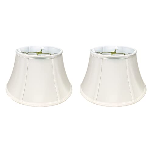 Shallow Drum Bell Billiotte Wall Lamp Shade (White - Set of 2 / 9.5 x 15 x 8)