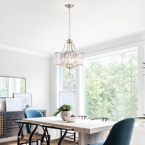 Modern Crystal Chandeliers Round 4 (169-Brushed Nickel)