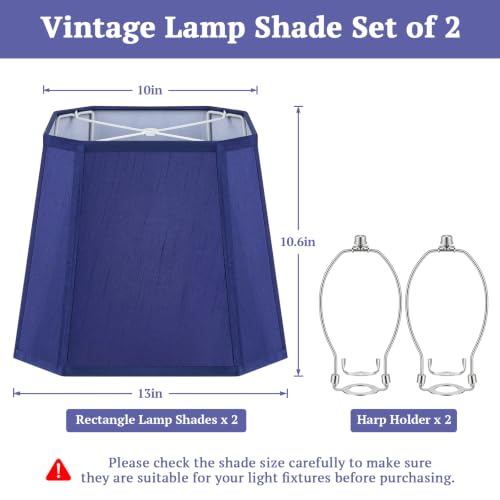 Rectangle Lamp Shades Set of 2 (Dark Blue)
