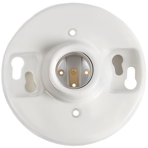 1 Pcs Light Socket E26 Porcelain Keyless Ceiling Bulb Fixture (Porcelain)