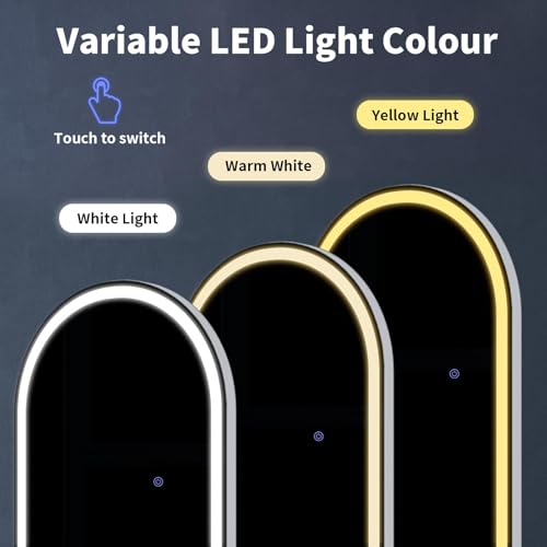 56"x21" LED Arched Mirror Full Length with Dimmable Lights (White / 56"L x 21"W)