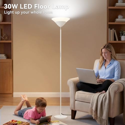 Torchiere Floor Lamp (White)