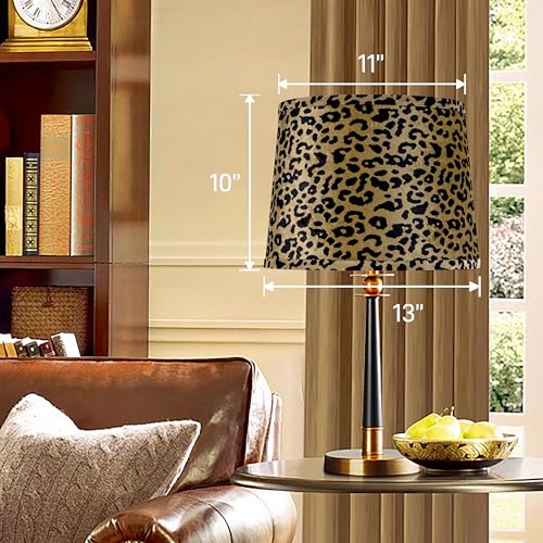 Leopard Lamp Shades Set of 2 (11"×13"×10"-2 PCS / Multi - Leopard Fabric)