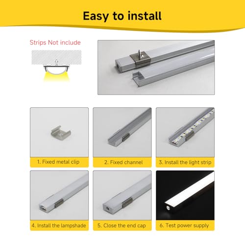 LED Diffuser Channel (Silver Aluminum + White Cover / 3.3FT/20P/#048)