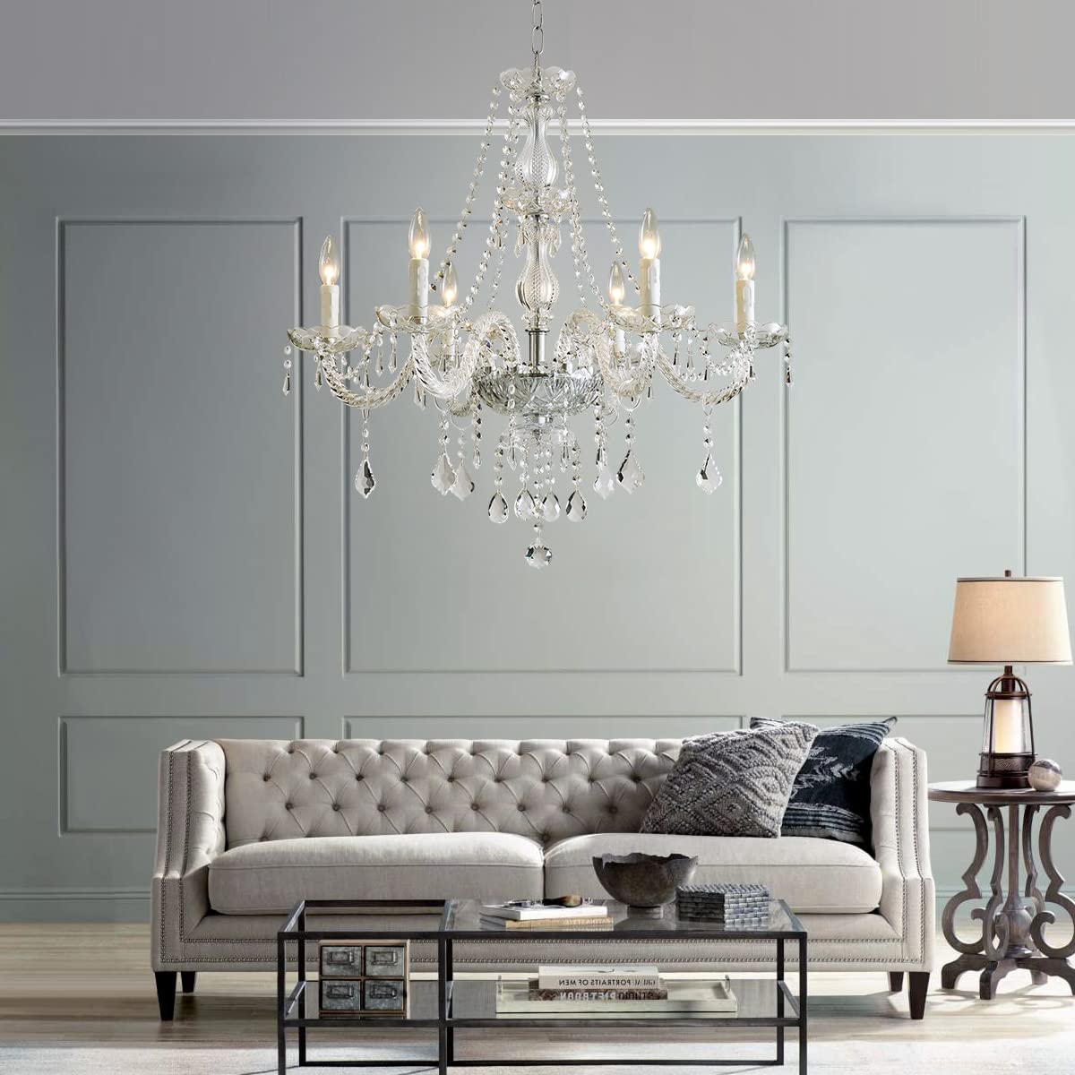 Saint Mossi 6 Light Chandelier Modern K9 Crystal Chandelier Lighting (Clear Crystal / W28" 1 Tier)