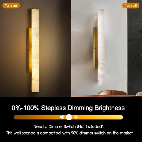 Brass Alabaster Wall Sconces (Brass-1 PC / 36")