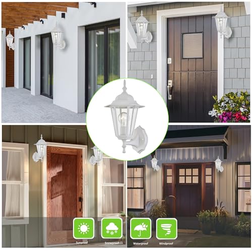 White Outdoor Wall Lantern (1 Pack / White)