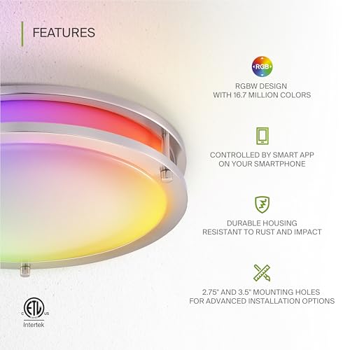 LED 14" Round Flush Mount Lighting (Brushed Nickel)