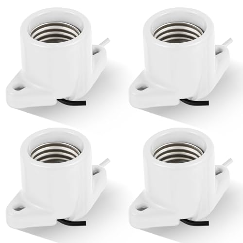 4 Pcs E26 Light Socket Porcelain Keyless Lamp Holder