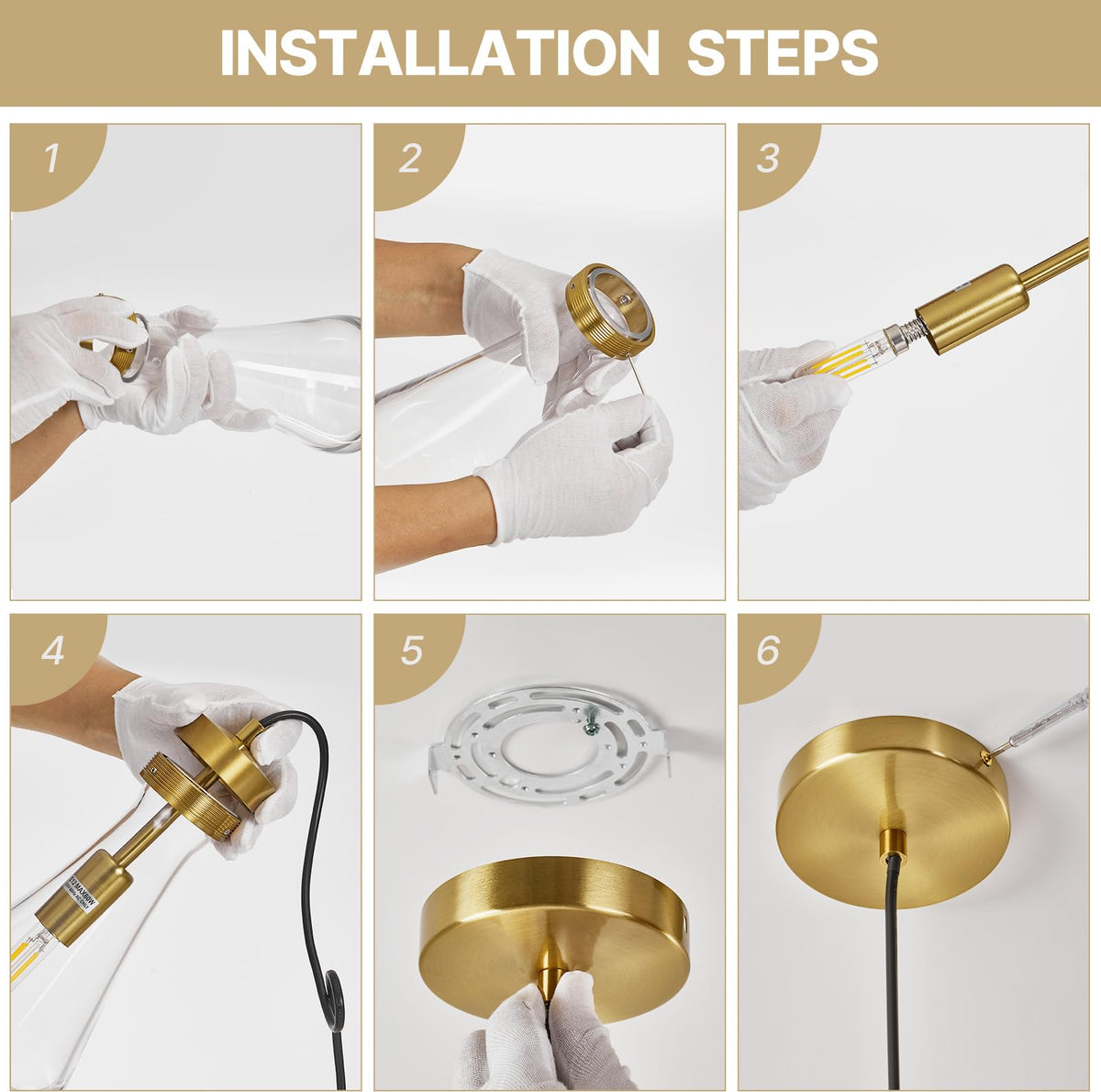 Single Raindrop Pendant Lights (Gold / 1 Head)