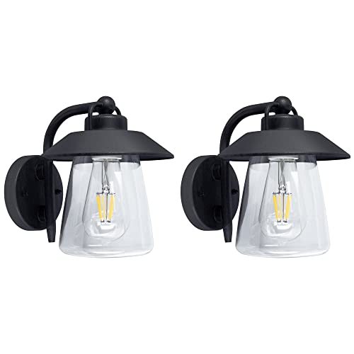 2 Pack Outdoor Indoor Exterior Light Fixture (Black / 2 Pack(No Dusk to Dawn))