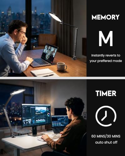 Desk Lamp for Home Office with Clamp