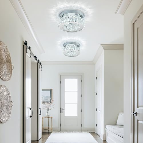 7.8” Crystal Ceiling Light Fixture (7.8in-Round-Cool White)