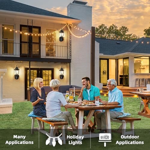 Porch Lights with Outlet (Black / 2 Pack)