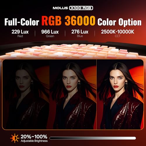 MOLUS X100 RGB Standard 100W Portable Professional Video Light (X100 RGB Standard)