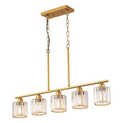 5 Light Black Modern Farmhouse Dining Room Light Fixtures