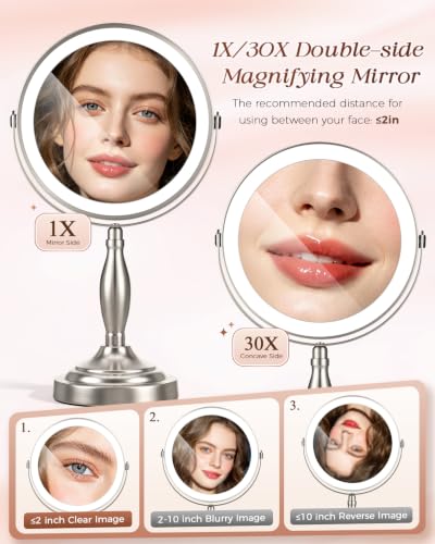 Makeup Mirror with Lights (Brushed Nickel)