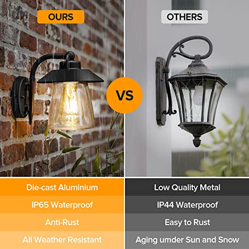 2 Pack Outdoor Indoor Exterior Light Fixture (Black / 2 Pack(No Dusk to Dawn))