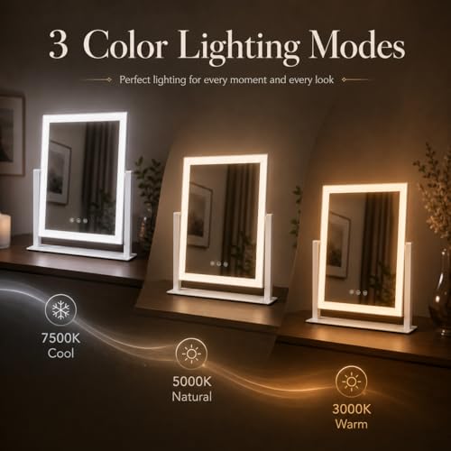 17.3 x 13 in Lighted Makeup Mirror (17.3"L x 13"W)