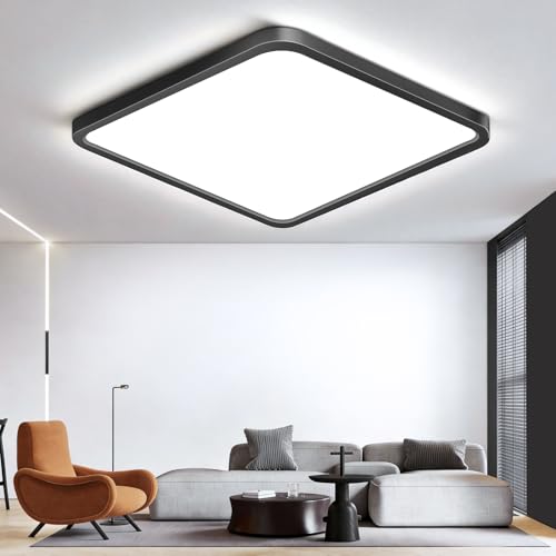 15.7Inch 32W Square LED Ceiling Light Fixtures Flush Mount (Daylight White / 15.7 inch Black)