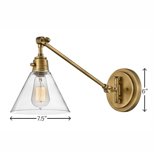 Arti Medium Swing Arm Single Light Wall Sconce (Heritage Brass)
