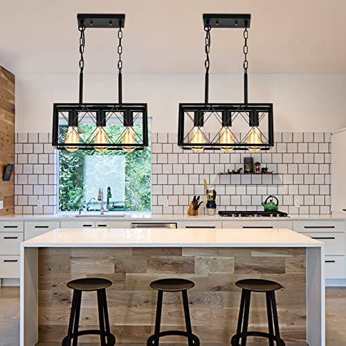 Farmhouse Pendant Light with Metal Cage