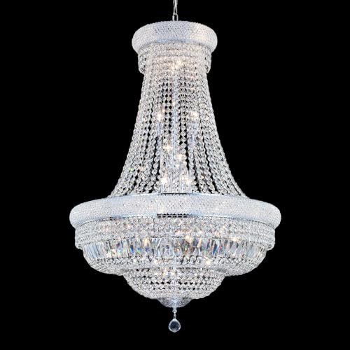 Chrome Crystal Chandeliers for Dining Room (Chrome / D30'' - 28Lights)