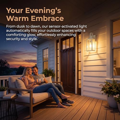 2 Pack 11.8" White Dusk to Dawn Wall Mount Porch Light (11.8'' 2 PACK / White)