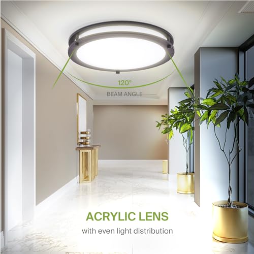 LED 16" Round Flush Mount Lighting (Oil-Rubbed Bronze)