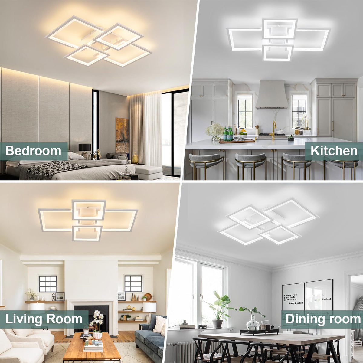 Modern LED Ceiling Light (White / 30 Inches)