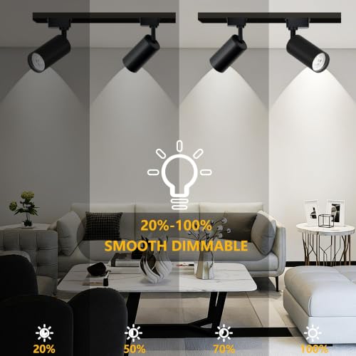 Plug in LED Track Lighting Kit H Type 4000K 2PCS 20W Black (1.4FT Track Kit)