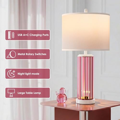 Table Lamp for Living Room with USB Ports