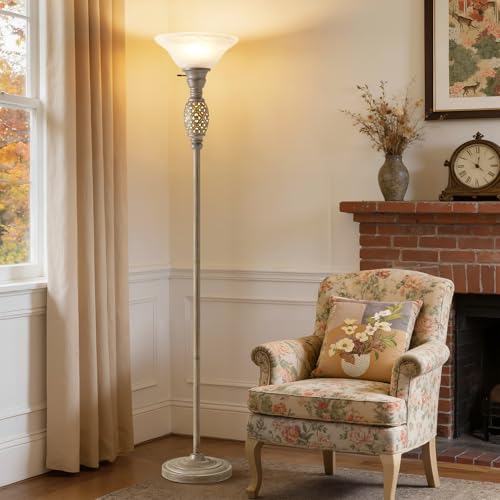 70" Torchiere Floor Lamps with NightLight (Grayish Brown)