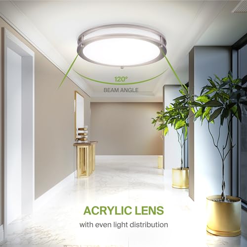 LED 14" Round Flush Mount Lighting (Brushed Nickel)