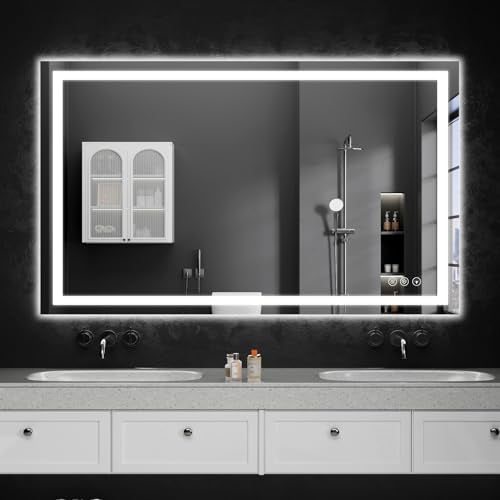 LED Bathroom Mirrors 36"x44" Bathroom Mirror with Lights for Wall (44"L x 36"W)