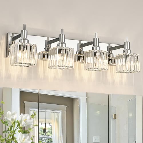 Chrome Vanity Light (Chrome-Square Shade / 4-Light)