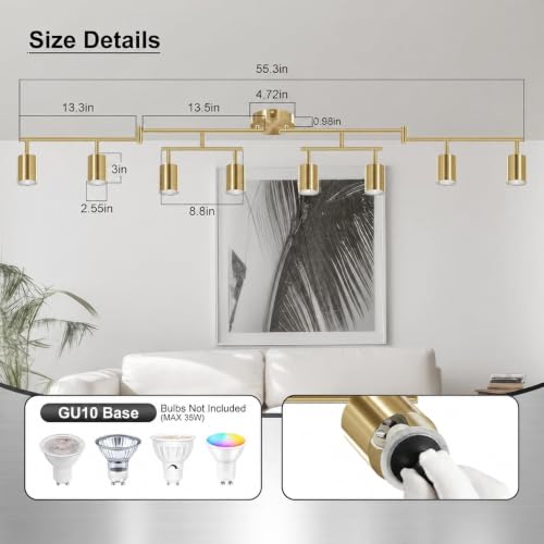 8 Light Track Lighting Fixtures Ceiling (8 light-gold)
