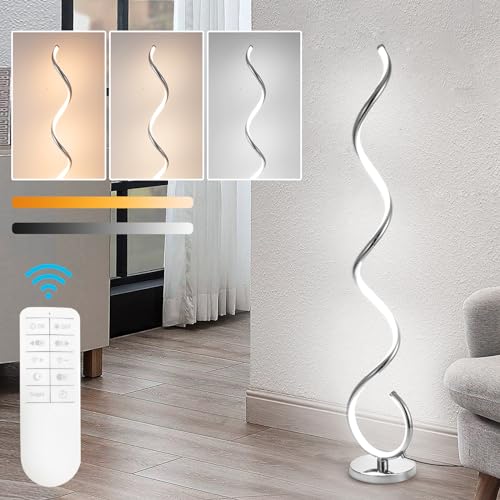 LED Modern Floor Lamp for Living Room (Silver)