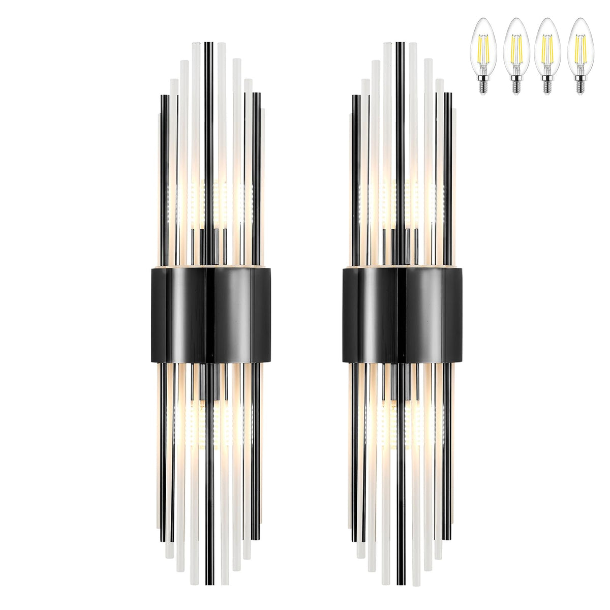 Wall sconces Set of Two (Two sets black)