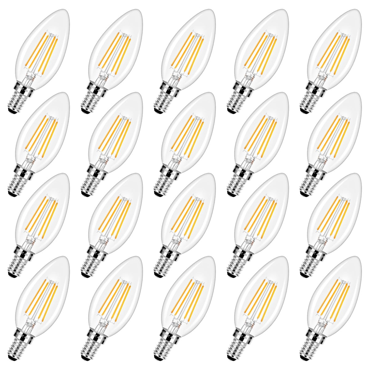 Dimmable E12 LED Candelabra Bulbs 40 Watt Equivalent (2700k Warm White / ‎40W Equivalent)