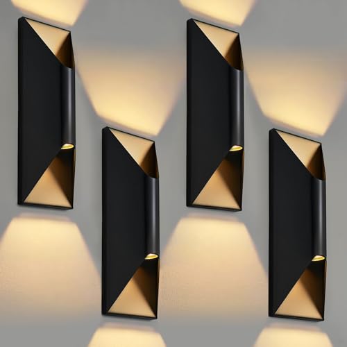 Outdoor Wall Lights (Black / 4 Pack)