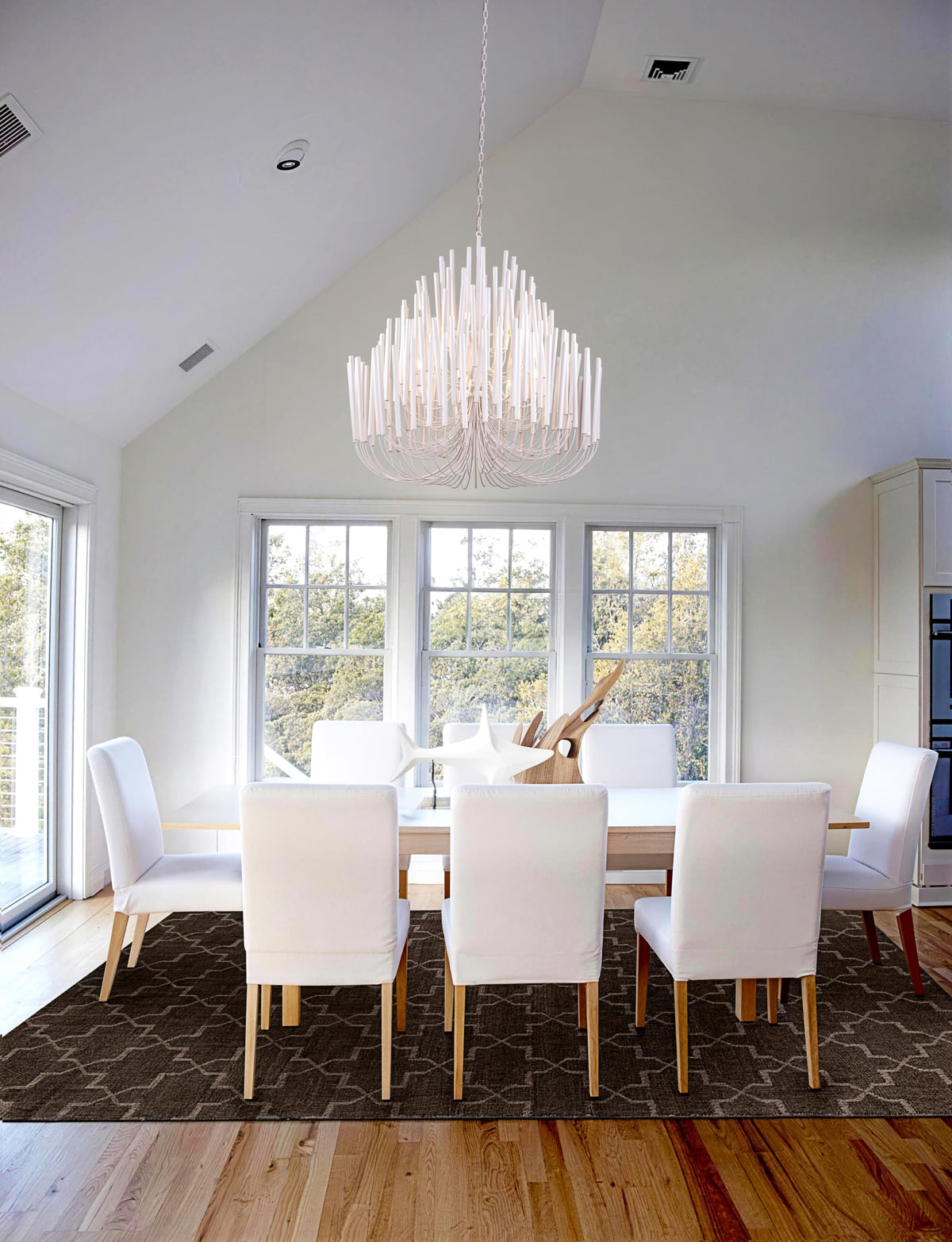 Modern Farmhouse Chandelier for Dining Room 41" (White / 41 inches)