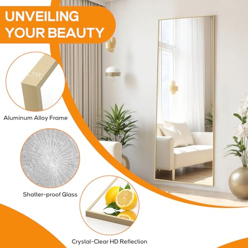 21"x64" Mirror Full Length (Claccic Gold-rect / 64"L x 21"W)
